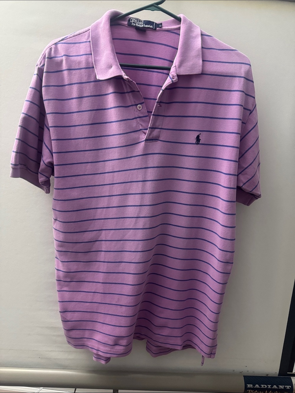 Polo by Ralph Lauren Pink Polo with Navy Stripes
